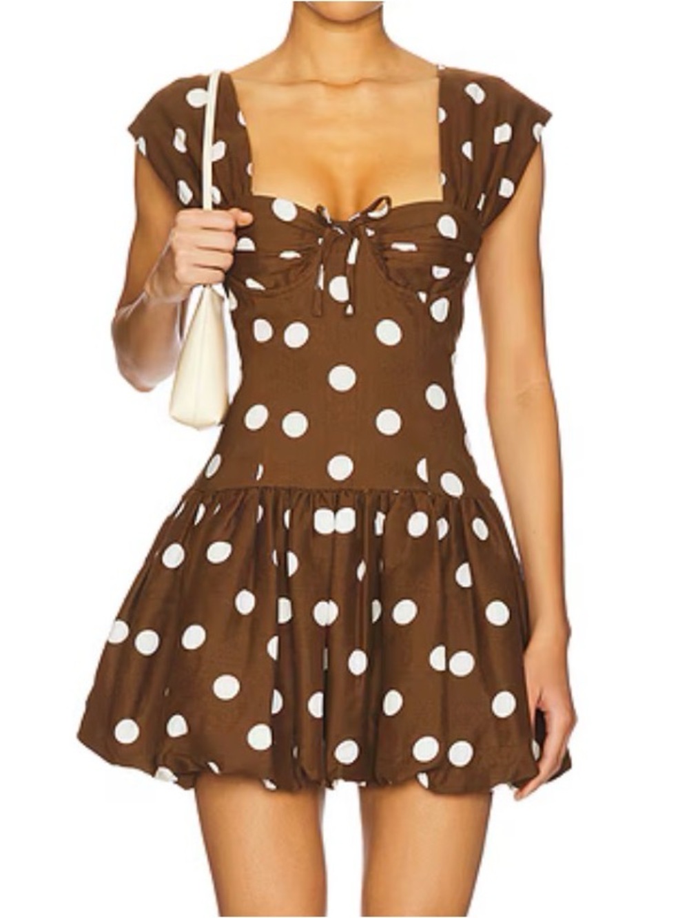 Brown Polka Dot Mini Dress - WORN ONCE